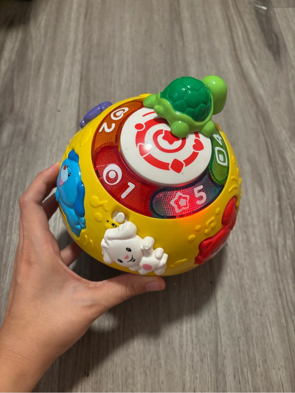 Interactive Yellow Turtle Pop-Up Learning Ball for Toddlers